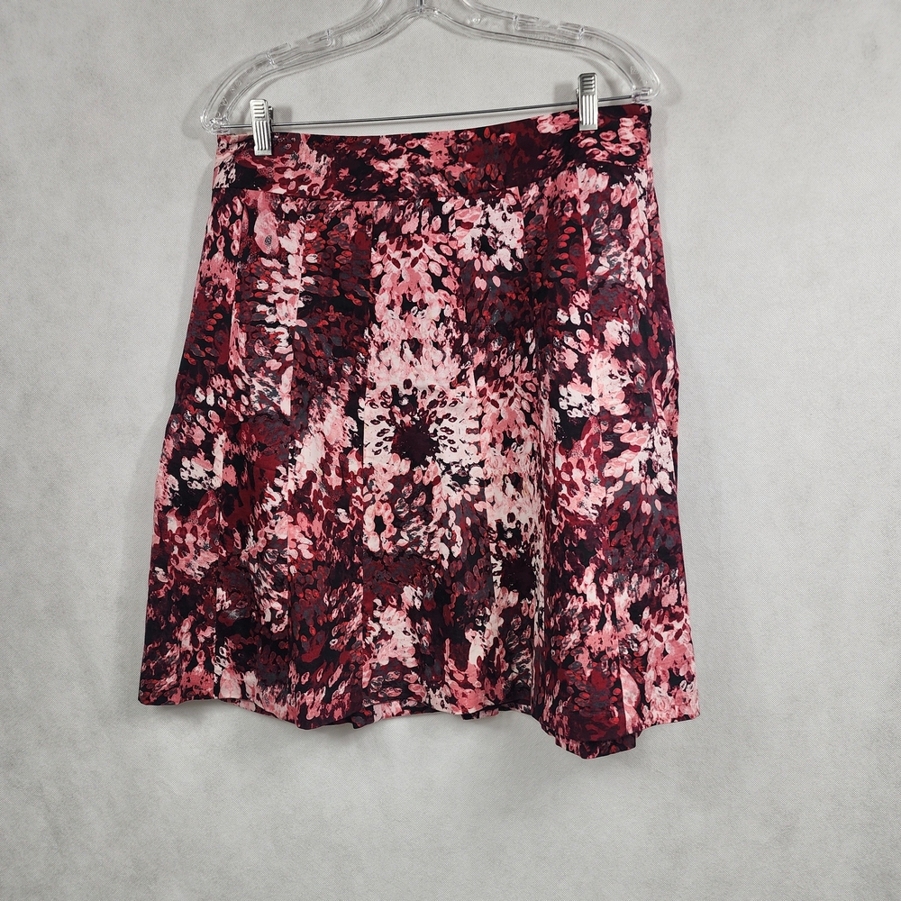 Ann Taylor Floral Pink A-line Skirt